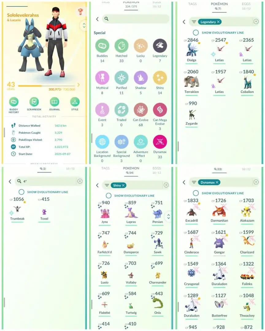 VJ12 | Level43 | 7 Legendary | 14 Shiny | Shiny Lapras | Hundo Toxel | Shiny Onix | 33 Dmax | Dailga | Latias | Best For Trades