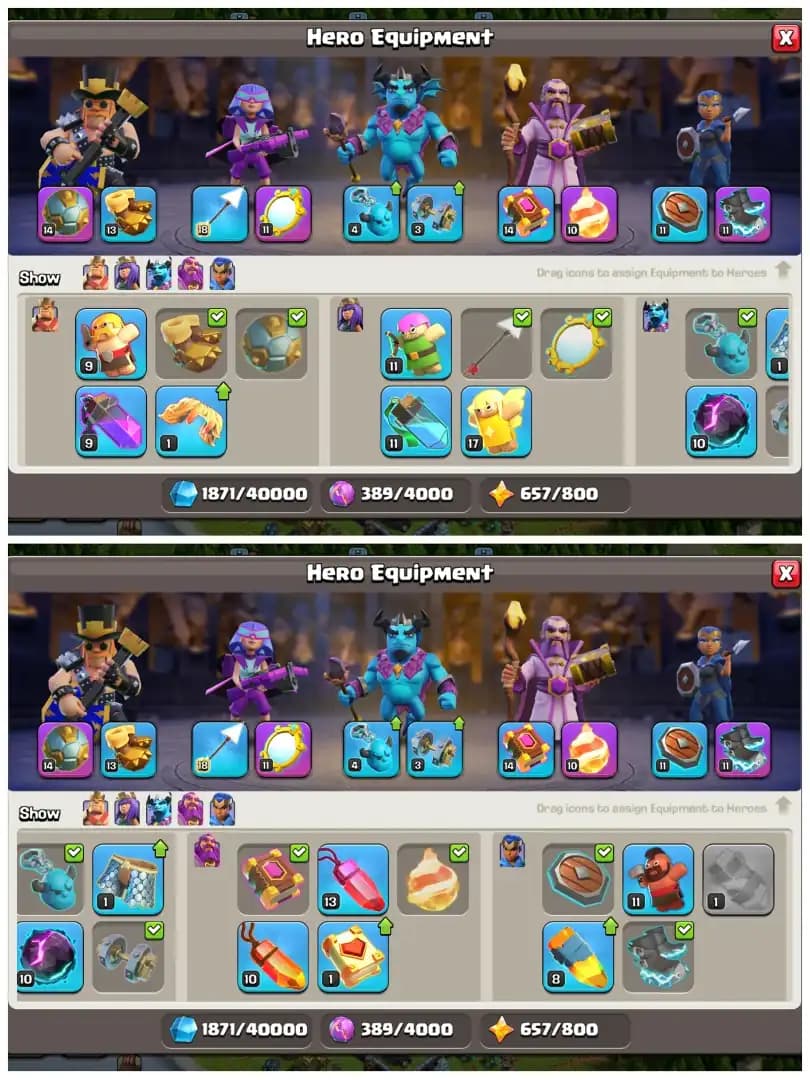 Stacked ClashTrees & Obstacles | TH16 High Heroes Account | 1000+ CWL Medals , 4 Epic Equipments : 600+ Starry Ores | Android/iOS
