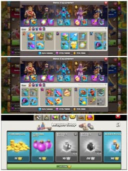 TH15 Painter Scenary : XP 140 | 6 Epic Equipments : 500+ Starry Ores | High lvl Heroes , 600+ CWL Medals & Fully Loaded Magic Items | Android/iOS