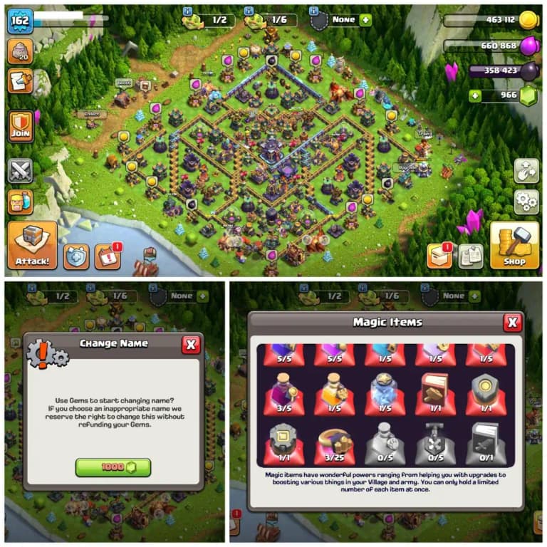 TH15 Near Max Account | 7 Epic Equipments : 200+ Starry Ores | Heroes: BK74 : AQ81 : MP51 : GW48 : RC30 | Loaded Magic Items | Android/iOS