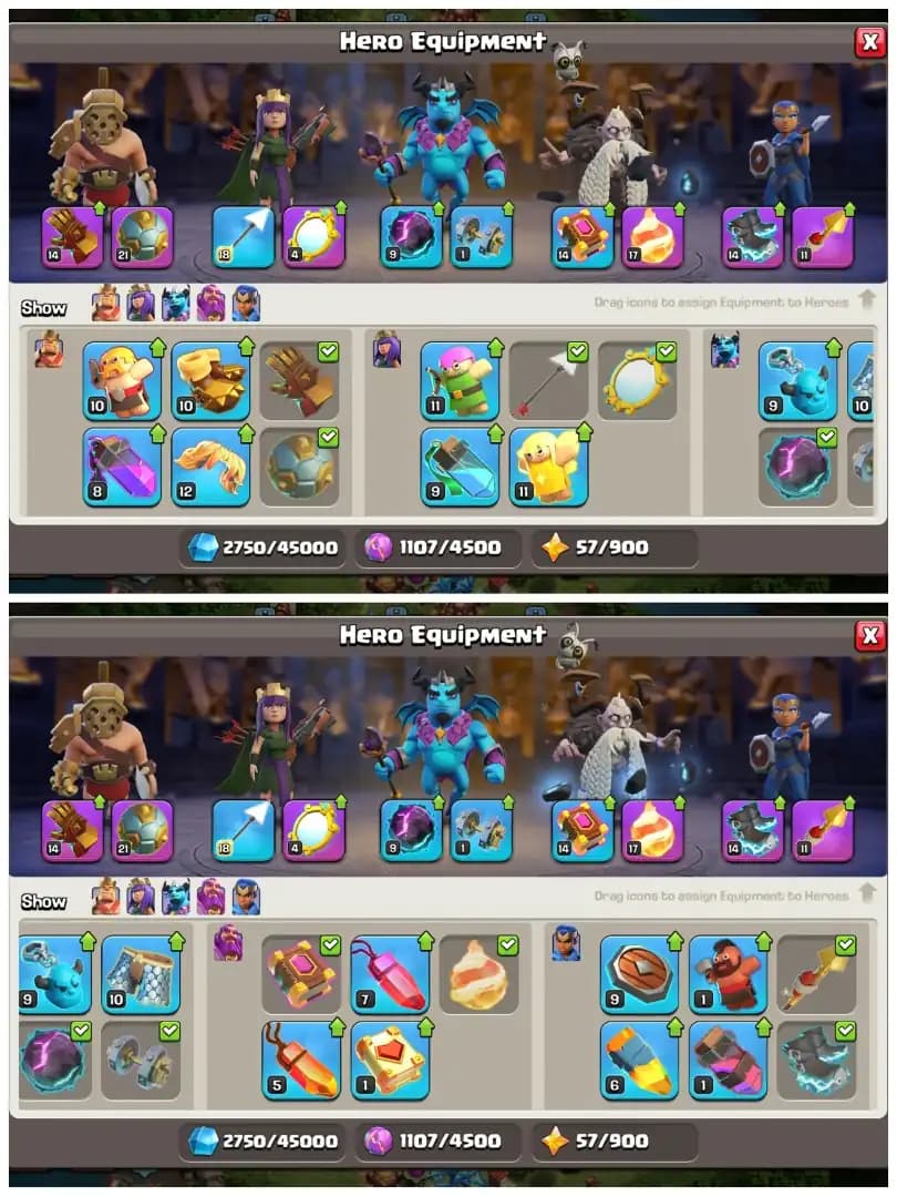 TH16 Walls Fully Maxed Out | 6 Epic Equipments | Strong Heroes Lvls | Free Name Change : Stacked Magic Items | Android/iOS