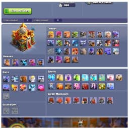 TH16 Almost Max : XP 225 | Pumpkin Scenary & Walls Fully Maxed Out | Near Max Heroes , 5 Heroes Skins & 3 Epic Equipments | Android/iOS