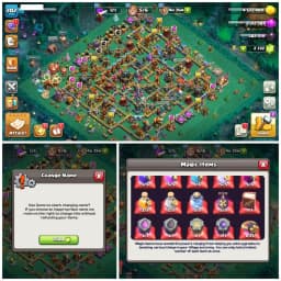 TH17 Premium Max Type | 6 Epic Equipments & 9 Heroes Skins | Pumpkin Scenary : Fully Loaded Items & Medals | Name Changeable | Android/iOS