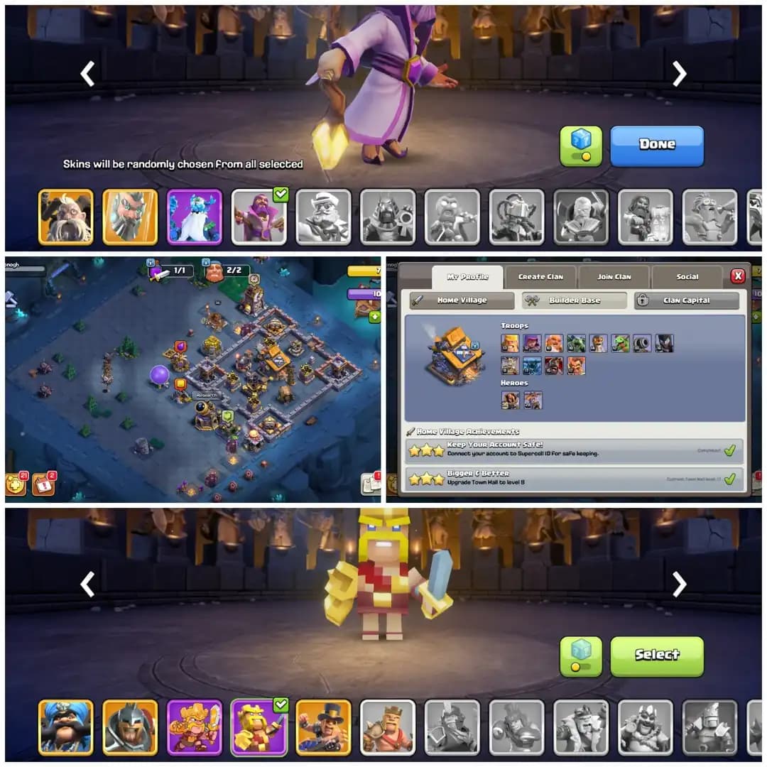 TH17 Premium Max Type | 6 Epic Equipments & 9 Heroes Skins | Pumpkin Scenary : Fully Loaded Items & Medals | Name Changeable | Android/iOS