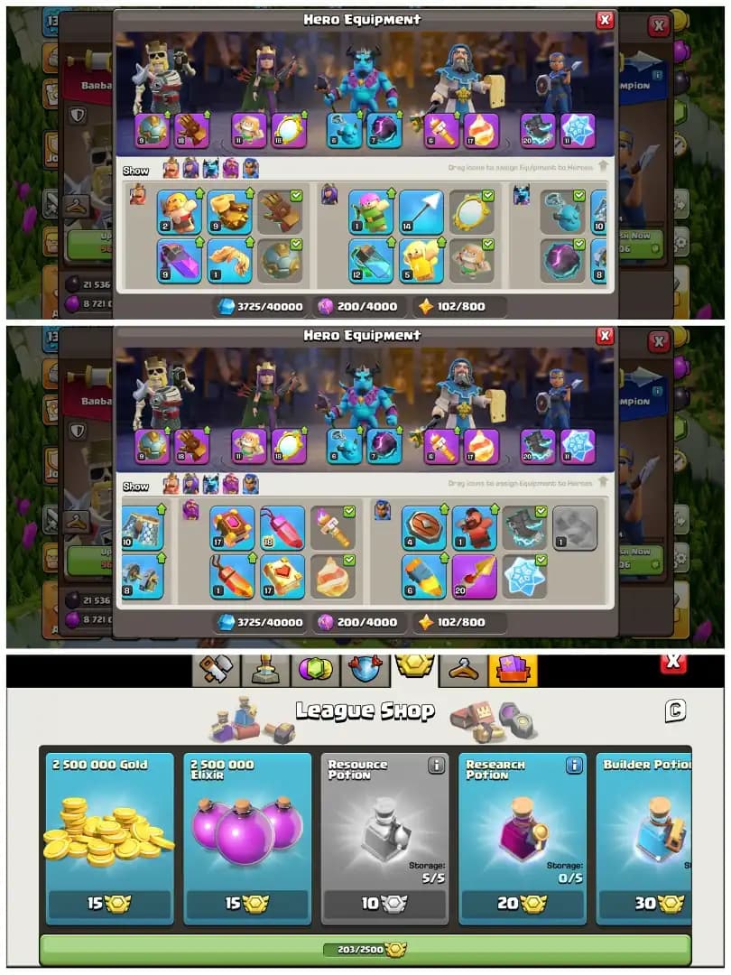 TH16 Walls Fully Maxed Out | 9 Epic Equipments | High Level Heroes & Troops | Stacked Magic Items + 200 CWL Medals | Android/iOS