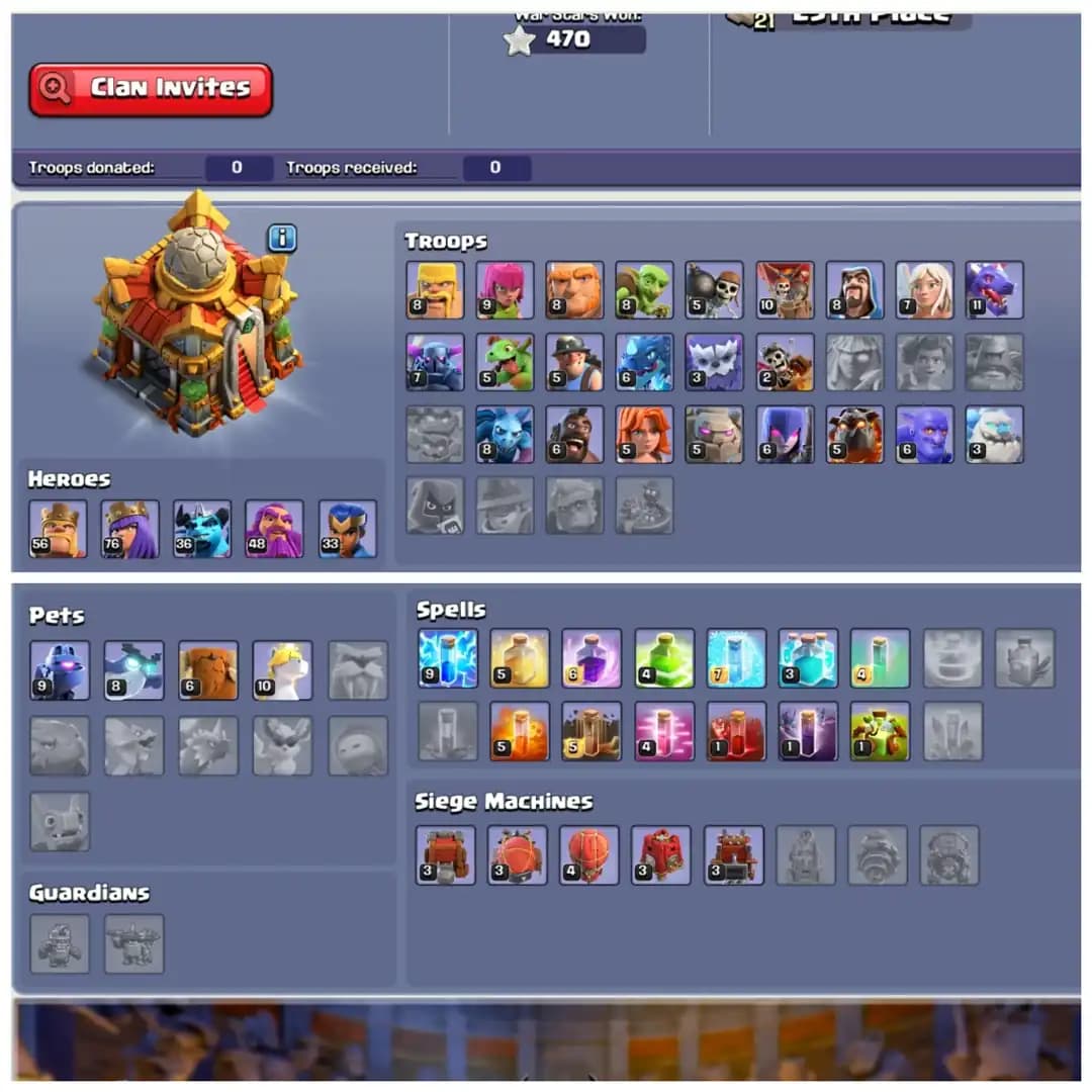TH16 Walls Fully Maxed Out | 9 Epic Equipments | High Level Heroes & Troops | Stacked Magic Items + 200 CWL Medals | Android/iOS