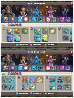 TH16 Premium Near Max | Books Of Clash Scenary | Heroes: BK76 : AQ90 : MP53 : GW61 : RC34 | 5 Epic Equipments & 7 Skins | Android/iOS