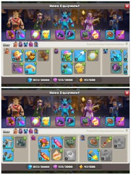 TH15 Max Type : Meteor Scenary | 6 Epic Equipments | Heroes: BK57 : AQ74 : MP28 : GW38 : RC25 | Awesome Laboratory | Android/iOS