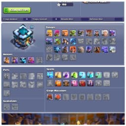 TH13 Semi Max | Heroes: BK27 : AQ27 : MP17 : GW19 | 155 CWL Medals , Name Changeable & Stacked Magic Items | Android/iOS