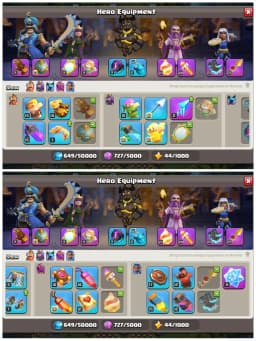 TH18 Almost Max Account : XP 248 | All Heroes Fully Maxed Out | 10 Epic Equipments & 6 Heroes Skins | 3400+ War Stars | Android/iOS