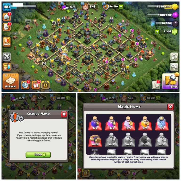 TH17 Almost Max 🔥 8 Epic Equipments 🔥 2 Epics Max 🔥 BK88 AQ95 MP54 GW73 RC49 🔥 600+ CWL Medals 🔥 Name Changeable 🔥 Instant Delivery
