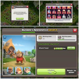 TH17 Near Max 💎 3400 Gems 💎 5 Epic Equipments 💎 1 Epic Max 💎 BK80 AQ86 MP45 GW57 RC36 💎 High Apprentice 💎 Instant Delivery
