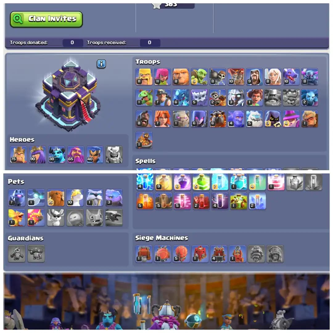 TH15 Mostly Max 🌟 Free Name Change 🌟 4 Epic Equipments 🌟 180 Starry Ores 🌟 BK75 AQ90 MP38 GW65 RC40 🌟 7 Hero Skins 🌟 Instant Delivery