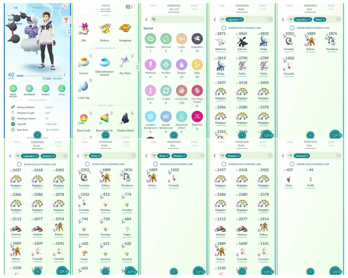 Level 40 | 50 Legendary : 50 Shiny | 4 Shiny Legendary : 2 Shiny Shadow | 14 Shadow Legendary : High CP Pokemons | All Tradable