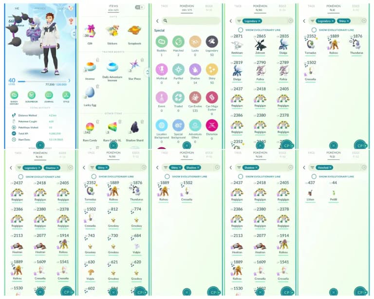 Level 40 | 50 Legendary : 50 Shiny | 4 Shiny Legendary : 2 Shiny Shadow | 14 Shadow Legendary : High CP Pokemons | All Tradable