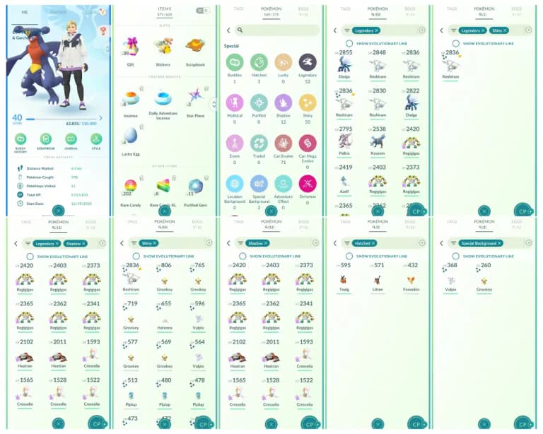 Level 40 | 52 Legendary : 50 Shiny | Shiny Legendary Reshiram | 12 Shadow Legendary | 17 Special : High CP Pokemons | All Tradable