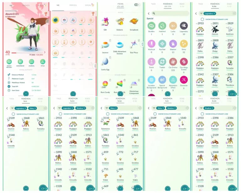 Level 40 | 50 Legendary : 52 Shiny | 4 Shiny Legendary : 3 Shiny Shadow | 13 Shadow Legendary : Perfect iV100 Dialga | All Tradable