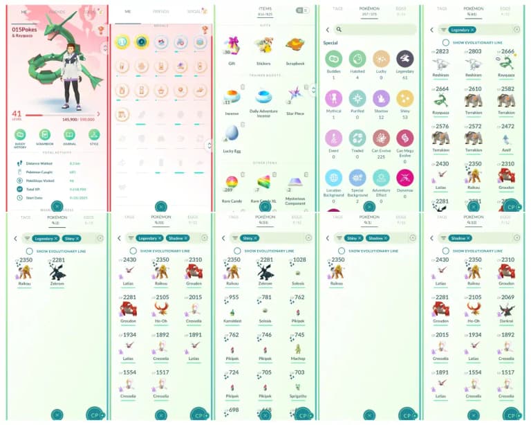 Level 40 | 61 Legendary : 53 Shiny | 2 Shiny Legendary : 3 Perfect iV100 | 11 Shadow Legendary : High CP Pokemons | All Tradable