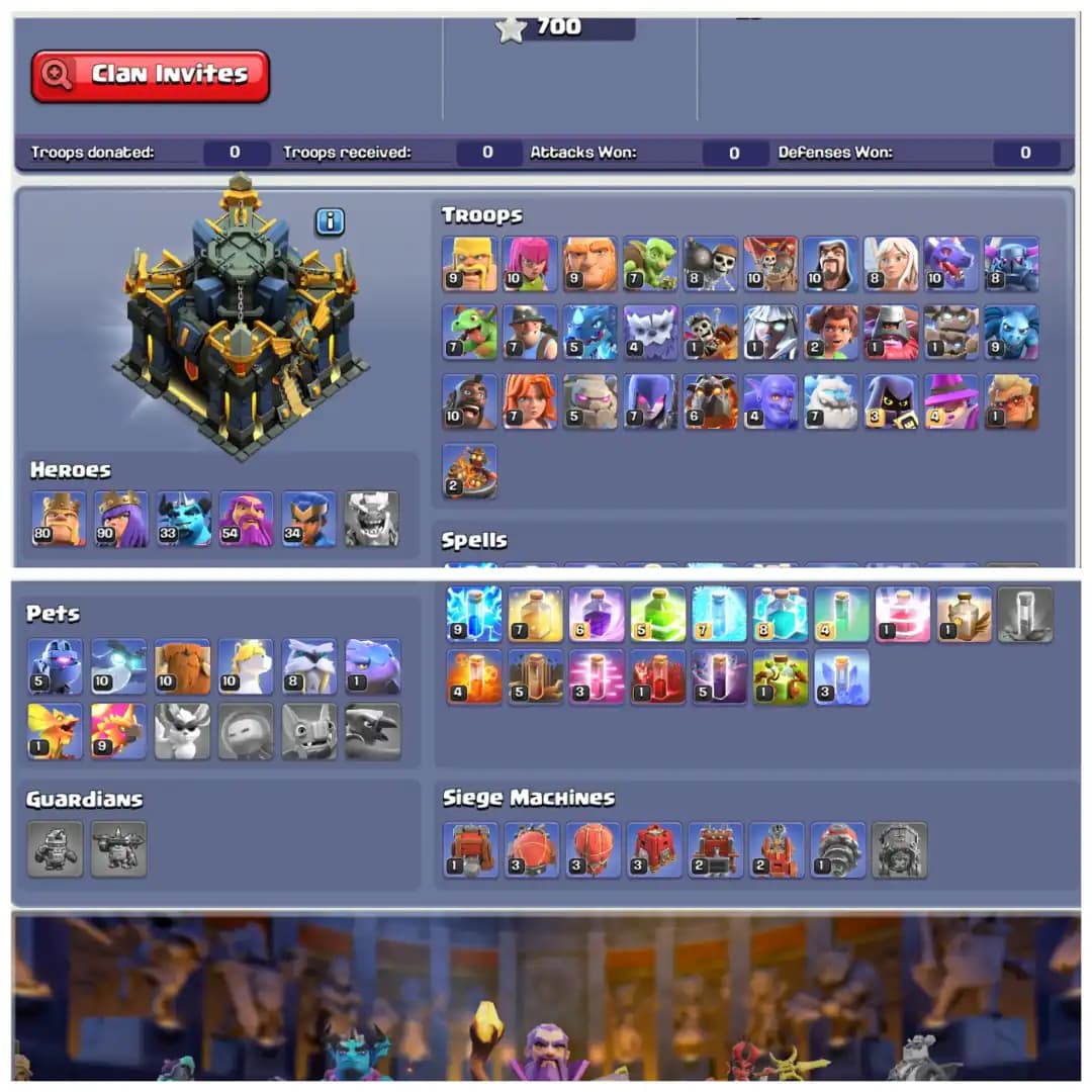 TH17 Beautiful Beast 🌹 Rare Cosmic Scenery 🌹 9 Epic Equipments 🌹 Strong Profile 🌹 1100 Plus CWL Medals 🌹 Fully Loaded Magic Items 🌹