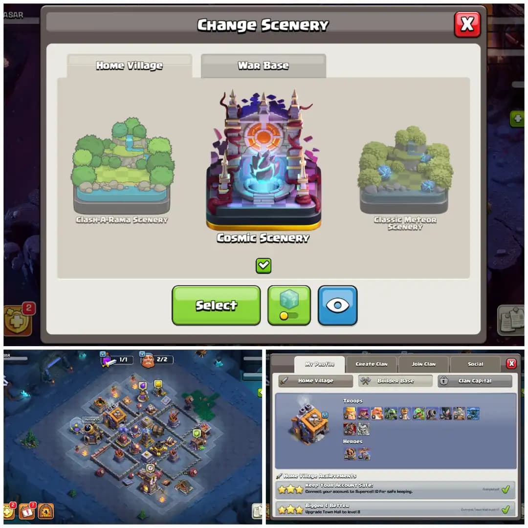 TH17 Beautiful Beast 🌹 Rare Cosmic Scenery 🌹 9 Epic Equipments 🌹 Strong Profile 🌹 1100 Plus CWL Medals 🌹 Fully Loaded Magic Items 🌹