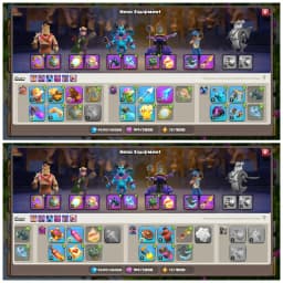 TH18 Near Max 🐉 XP 234 🐉 12 Epic Equipments 🐉 2 Max Epics 🐉 Heroes BK100 AQ100 MP63 GW75 RC50 🐉 6 Hero Skins 🐉 INSTANT DELIVERY