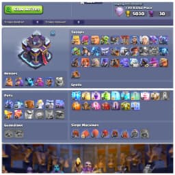 TH15 98% Maxed 🧿 XP 227 Rare 🧿 Old Stacked Clash Trees 🧿 5 Epic Equipments 🧿 449 Starry Ores 🧿 Full Max Builder Hall 🧿