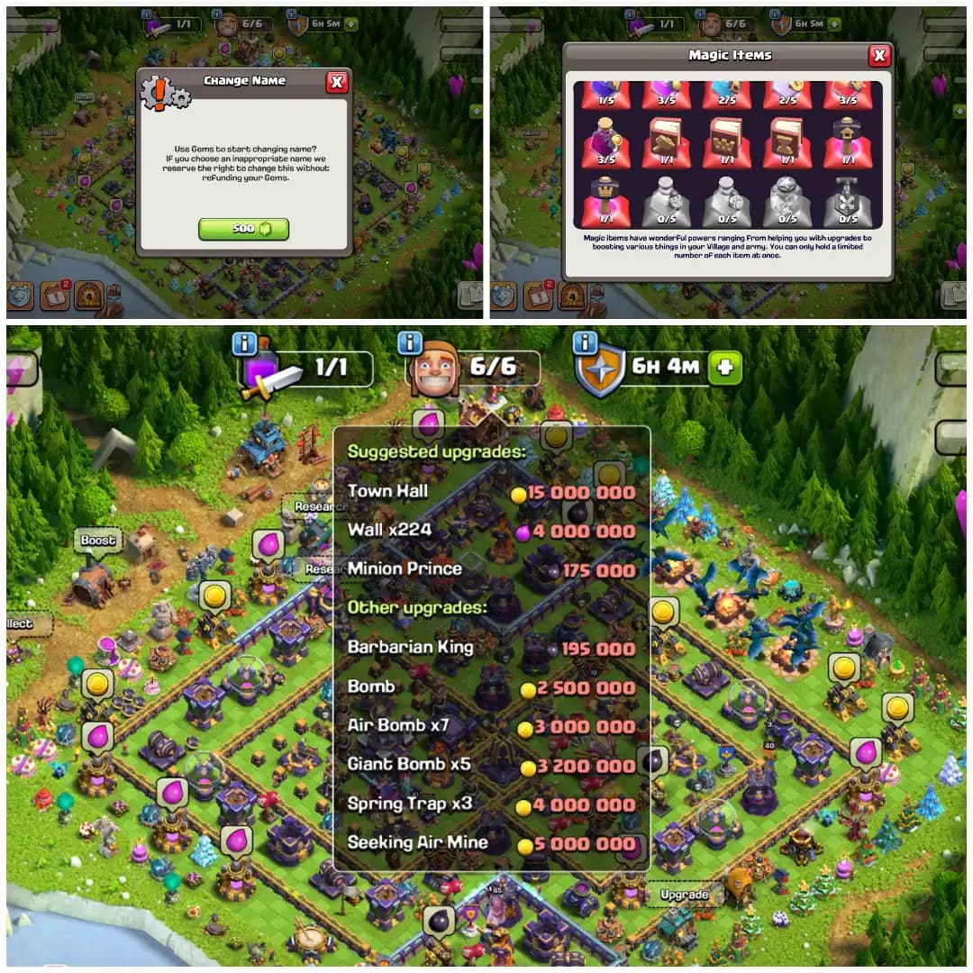 TH15 98% Maxed 🧿 XP 227 Rare 🧿 Old Stacked Clash Trees 🧿 5 Epic Equipments 🧿 449 Starry Ores 🧿 Full Max Builder Hall 🧿