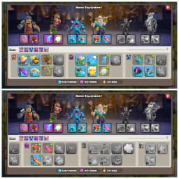 TH12 Near Max 🛡️ XP 112 🛡️ 4 Epic Equipments 🛡️ Heroes BK53 AQ50 MP40 GW30 🛡️ Free Name Change 🛡️ Stacked Magic Items 🛡️