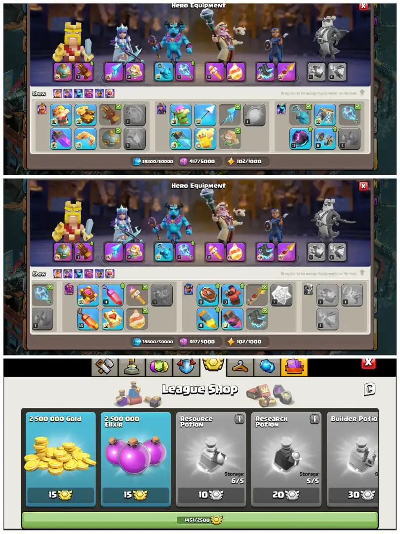 TH18 Rare Max Beauty 🌻 30500 Gems 🌻 9 Epic Equipments 🌻 5 Epics Max 🌻 Rare High Seas Scenery 🌻 Fully Stacked Items 🌻 1400 Plus CWL Medals 🌻