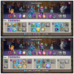 TH17 Almost Max 🌼 Except Walls 🌼 10 Epic Equipments 🌼 Heroes BK75 AQ80 MP51 GW55 RC30 🌼 Name Changeable 🌼 8 Hero Skins 🌼