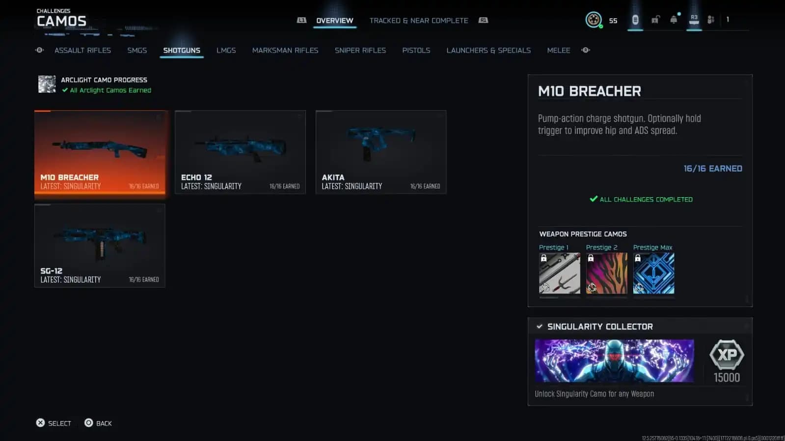 Singularity Camo Unlocked on 30 Weapons ✨ Level 55 + Prestige 1 Ready ✨ BO7 Multiplayer Mastery Camo ✨ Handmade / Legit ✨ All platforms Linkable