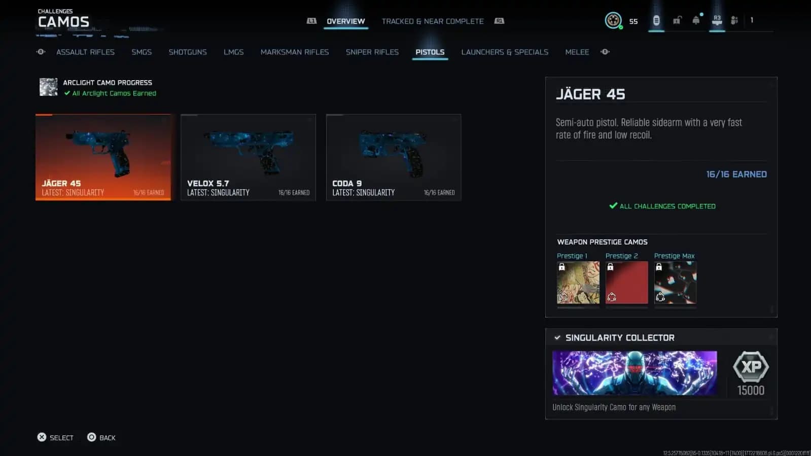 Singularity Camo Unlocked on 30 Weapons ✨ Level 55 + Prestige 1 Ready ✨ BO7 Multiplayer Mastery Camo ✨ Handmade / Legit ✨ All platforms Linkable