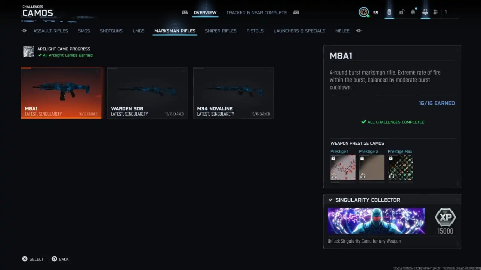 Singularity Camo Unlocked on 30 Weapons ✨ Level 55 + Prestige 1 Ready ✨ BO7 Multiplayer Mastery Camo ✨ Handmade / Legit ✨ All platforms Linkable