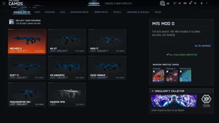 BO7 / Warzone 👀 30 Weapons Singularity Camo Unlocked 🍑 Level 55 + Prestige 1 🍑 50 wins 🍑 Ranked Ready 🍑 Instant