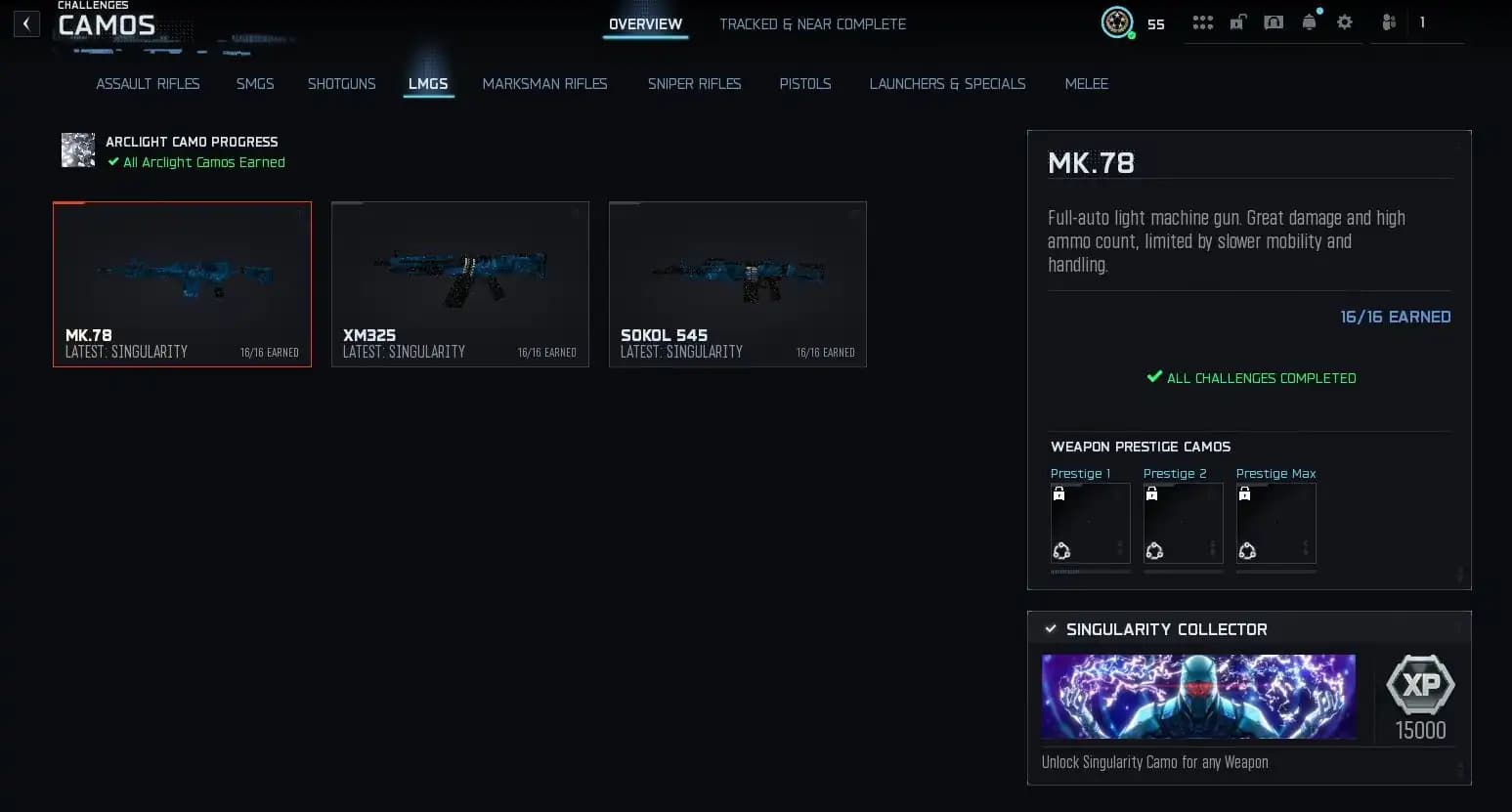 BO7 / Warzone 👀 30 Weapons Singularity Camo Unlocked 🍑 Level 55 + Prestige 1 🍑 50 wins 🍑 Ranked Ready 🍑 Instant