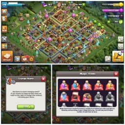 💎 TH16 MOSTLY MAX 💎 XP 218 💎 9 EPIC EQUIPMENTS 💎 BK 92 AQ 92 MP 67 GW 70 RC 43 💎 NAME CHANGEABLE 💎 STACKED OBSTACLES 💎 INSTANT DELIVERY