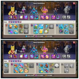 💎 TH16 MOSTLY MAX 💎 XP 218 💎 9 EPIC EQUIPMENTS 💎 BK 92 AQ 92 MP 67 GW 70 RC 43 💎 NAME CHANGEABLE 💎 STACKED OBSTACLES 💎 INSTANT DELIVERY