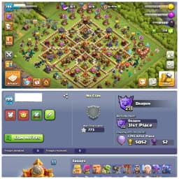 🏆 TH16 99% MAXED 🏆 XP 199 🏆 12 EPIC EQUIPMENTS 🏆 BK 86 AQ 95 MP 57 GW 61 RC 45 🏆 MAX WALLS AND DEFENSES 🏆
