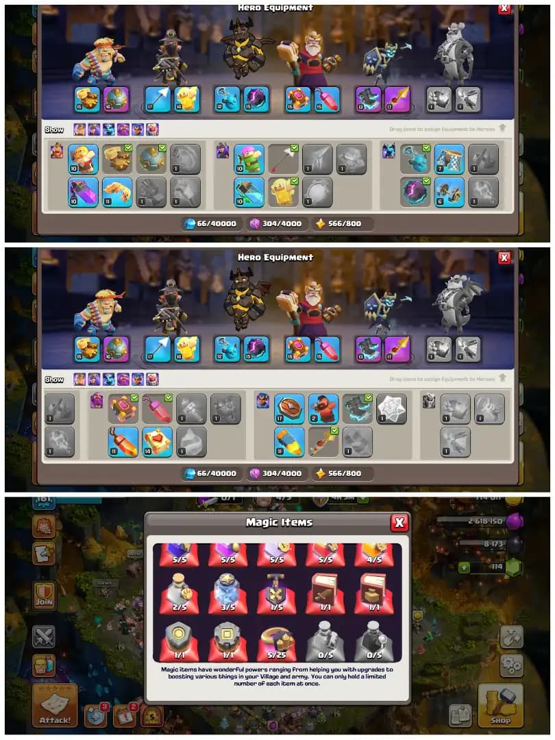 ☘️ TH14 MAX ACCOUNT ☘️ 2 SCENERIES ☘️ RARE HIGH SEAS ☘️ MAX HEROES ☘️ 9 HERO SKINS ☘️ 3 EPIC EQUIPMENTS ☘️ 560 STARRY ORES ☘️