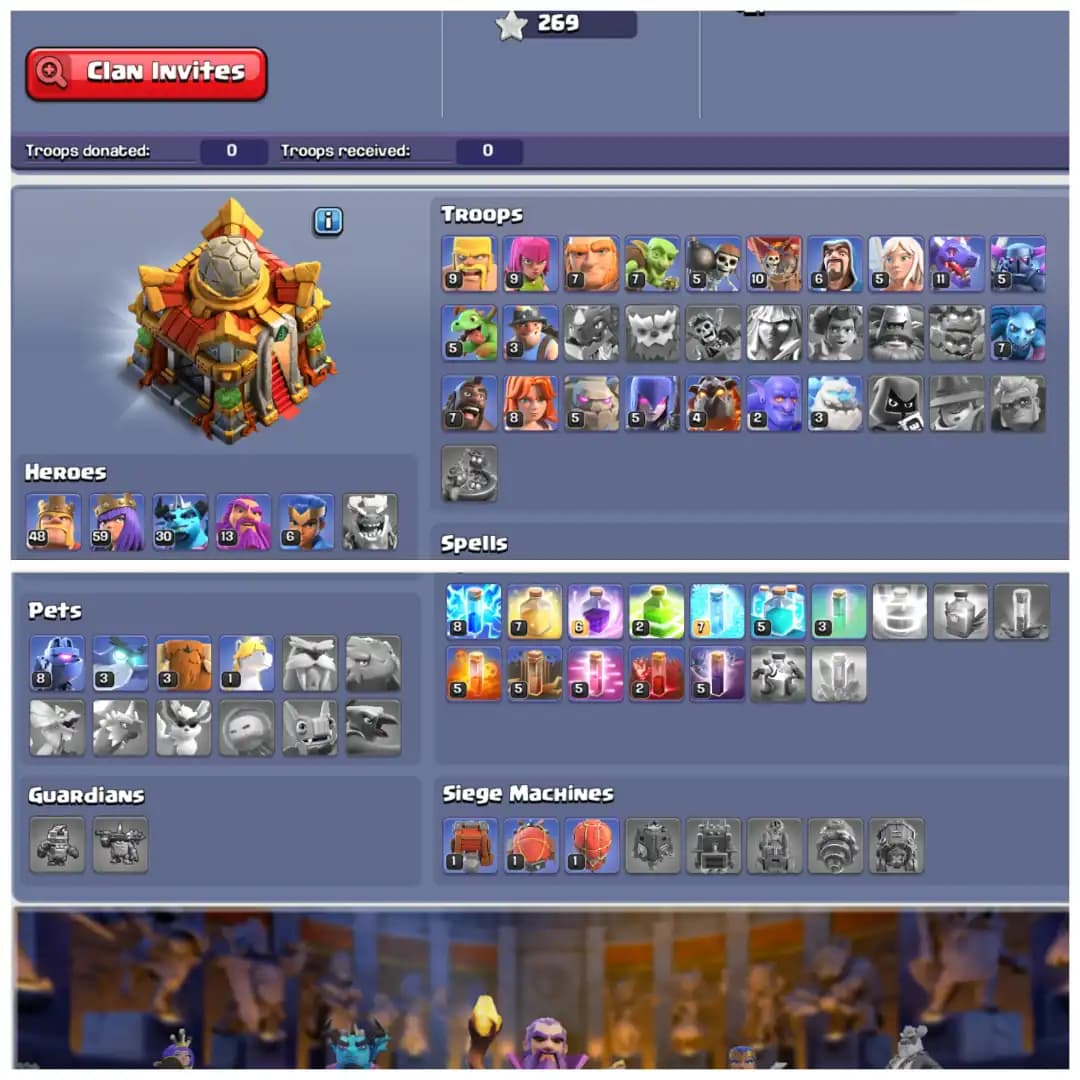 🎨 TH16 PERFECT DONATION 🎨 XP 102 🎨 9 EPIC EQUIPMENTS 🎨 BK 48 AQ 59 MP 30 GW 13 RC 6 🎨 PAINTER SCENERY 🎨 WHITE WALLS 🎨