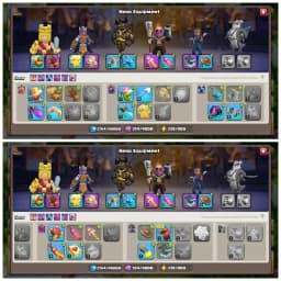 🔱 TH16 SEMI MAX 🔱 XP 155 🔱 4 EPIC EQUIPMENTS 🔱 BK 62 AQ 63 MP 42 GW 36 RC 22 🔱 GOLDEN WALLS 🔱 6 SKINS 🔱 LOADED ITEMS 🔱