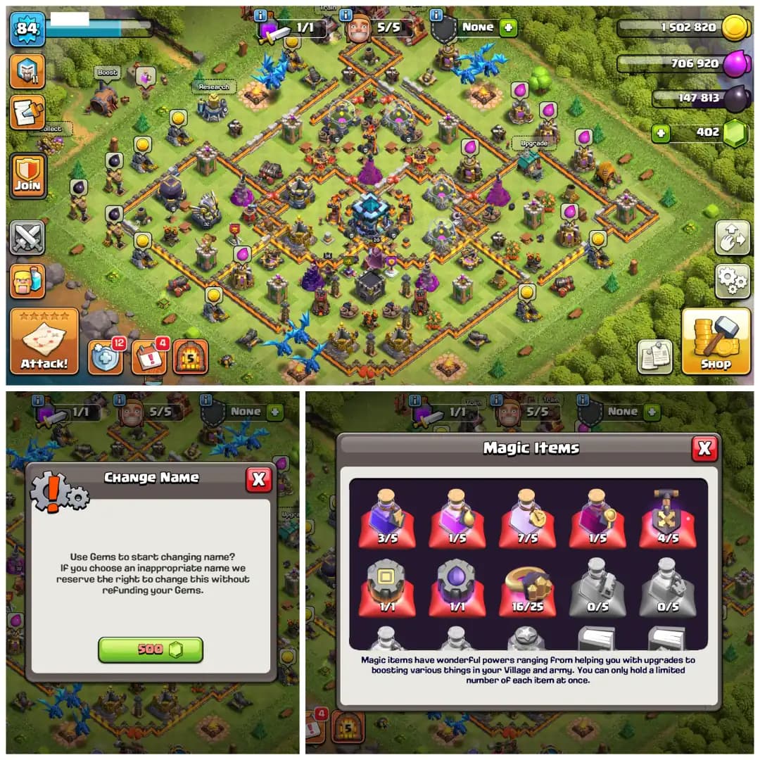 📦 TH13 DONATION ACCOUNT 📦 3 EPIC EQUIPMENTS 📦 BK 32 AQ 34 MP 25 GW 20 📦 LEVEL 5 BUILDER APPRENTICE 📦 STACKED ITEMS 📦