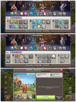 📦 TH13 DONATION ACCOUNT 📦 3 EPIC EQUIPMENTS 📦 BK 32 AQ 34 MP 25 GW 20 📦 LEVEL 5 BUILDER APPRENTICE 📦 STACKED ITEMS 📦