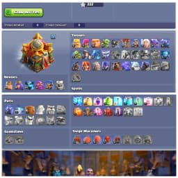 ⚔️ TH16 DONATION ACCOUNT ⚔️ XP 140 ⚔️ GOOD DEFENSE AND PROFILE ⚔️ BK 49 AQ 52 MP 43 GW 21 RC 14 ⚔️ FREE NAME CHANGE ⚔️ LOW WALLS ⚔️