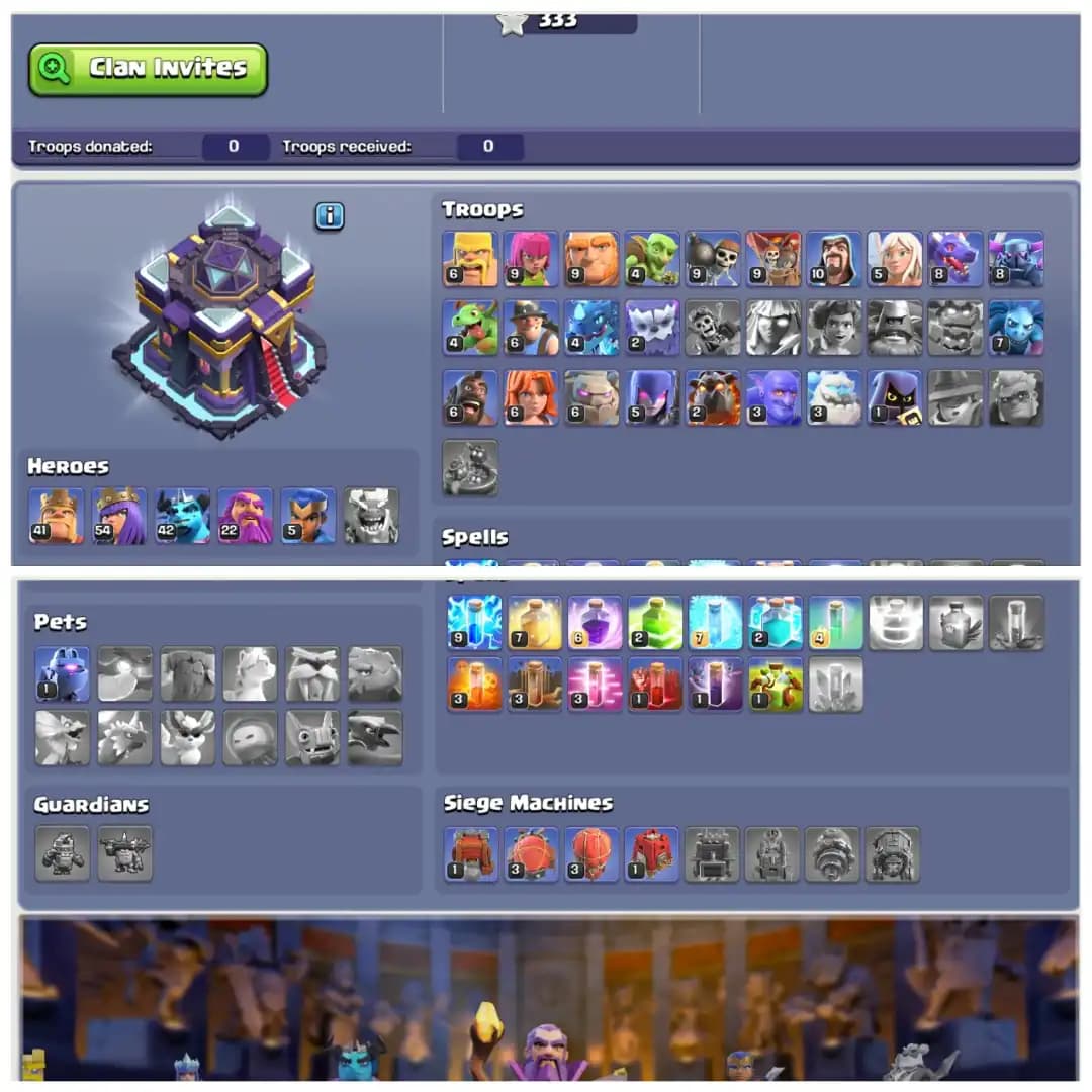 ⚡ TH15 DONATION ACCOUNT ⚡ XP 122 ⚡ 200 PLUS CWL MEDALS ⚡ BK 41 AQ 54 MP 42 GW 22 RC 5 ⚡ NAME CHANGEABLE ⚡