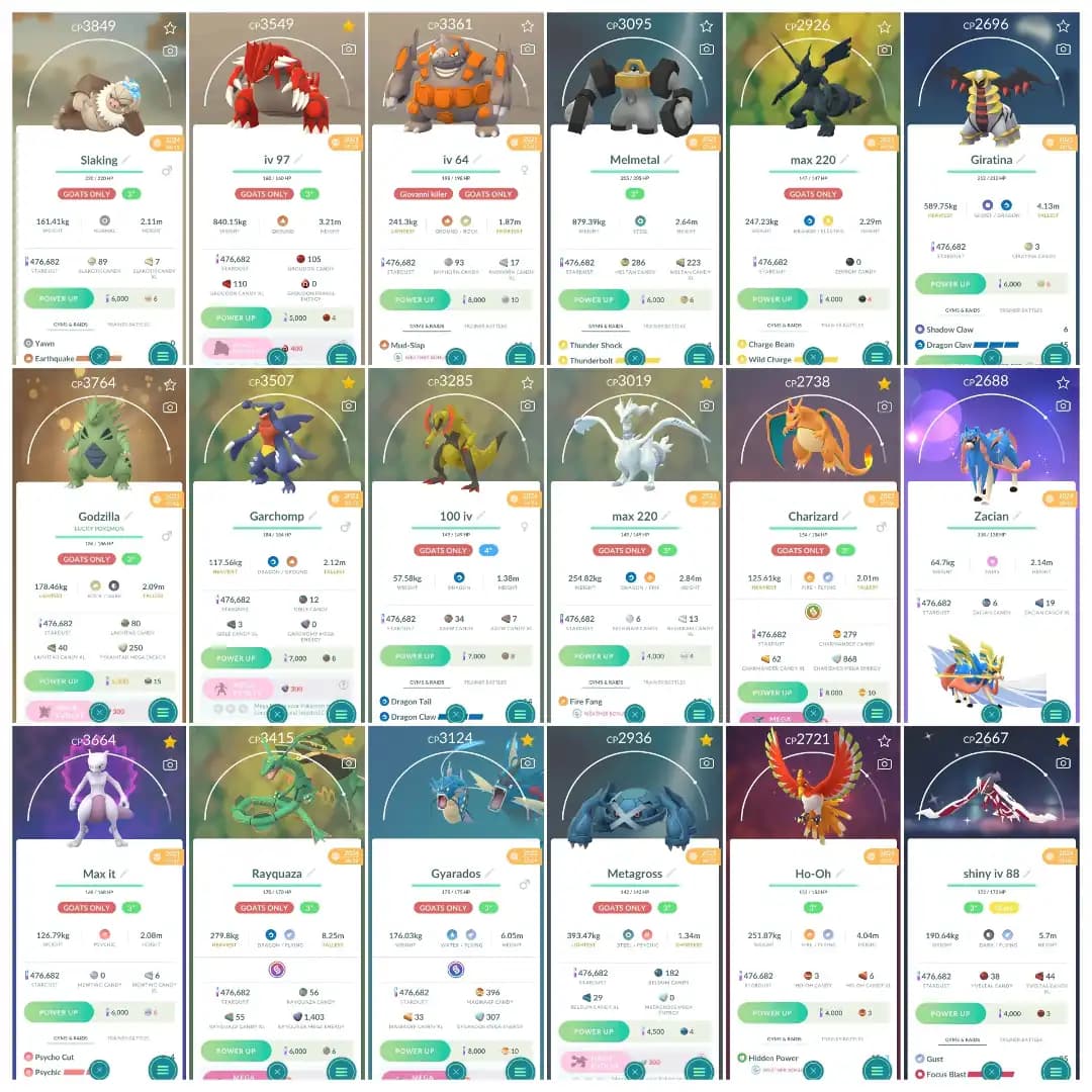 ⚡ LEVEL 56 VALOR 2020 CREATION ⚡ 591 POKECOINS ⚡ MEGA RAYQUAZA ⚡ 9 SHINY LEGENDARY ⚡ MEWTWO ⚡ SHINY MYTHICAL DARKRAI ⚡