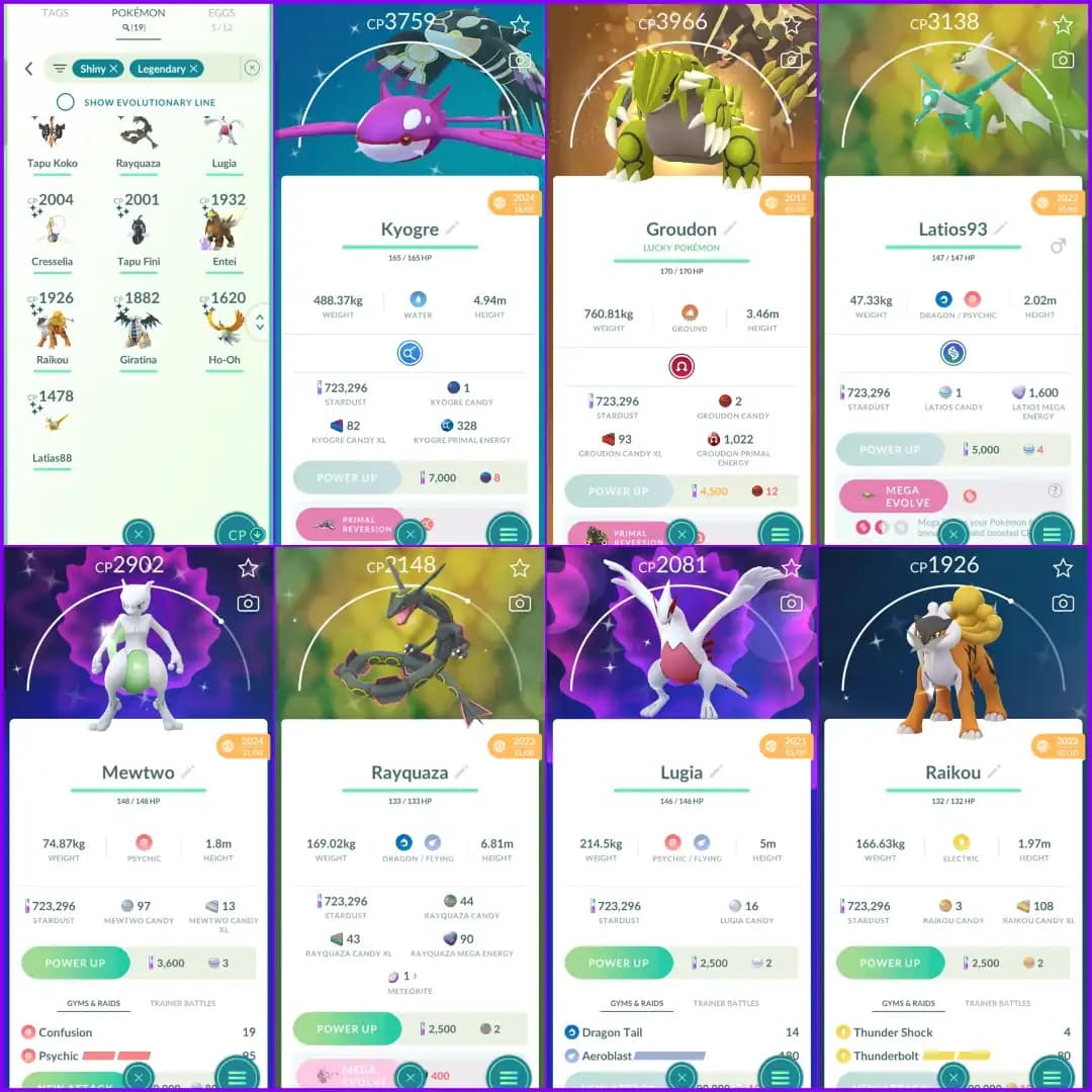💎 LEVEL 62 RARE 2016 OG BEAST 💎 441 SHINY 💎 180 LEGENDARY 💎 19 SHINY LEGENDARY 💎 PRIMAL GROUDON 💎 PRIMAL KYOGRE 💎 2 ARMOURED MEWTWO 💎