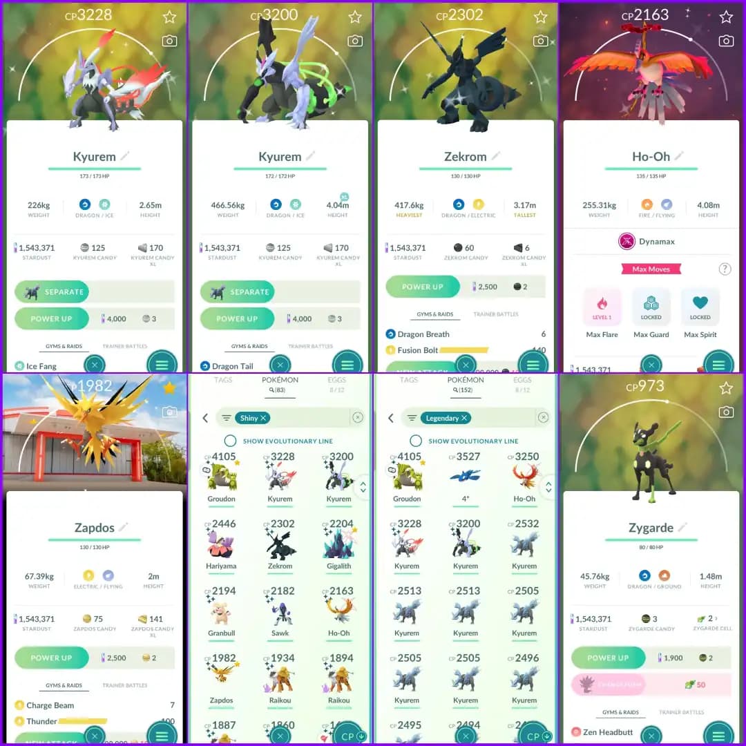 🔥 LEVEL 54 VALOR 🔥 152 LEGENDARY 🔥 83 SHINY 🔥 9 SHINY LEGENDARY 🔥 2 FUSIONS 🔥 PRIMAL GROUDON 🔥 SHINY ZAPDOS SPECIAL BG 🔥