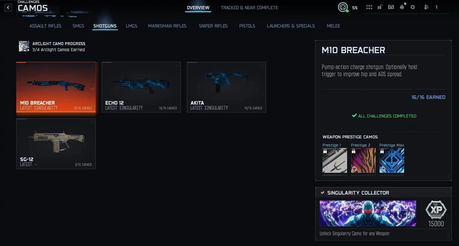 Singularity Camo 🩷 BO7 Multiplayer Master Camo Unlocked 🩷 Level 55 🩷 Prestige 1 ready 🩷 All Platforms Linkable